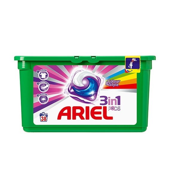 Ariel 3in1 Pods Color Caps 38p 1kg