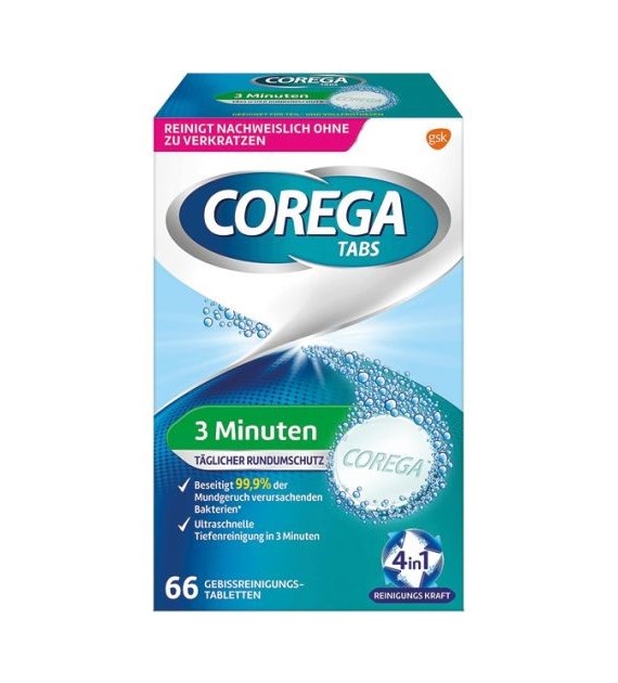 Corega Tabs 3 Minuten do Protez 66szt