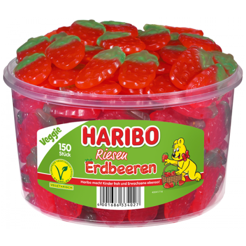 Haribo Riesen Erdbeeren Veggie Żelki 150szt 1,3kg