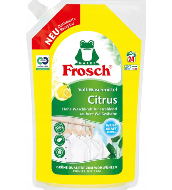 Frosch Citrus Voll-Waschmittel Gel 24p 1,4L