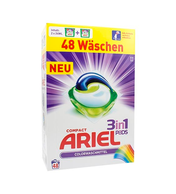 Ariel 3in1 Pods Color (2x24) Caps 48p 1,4kg