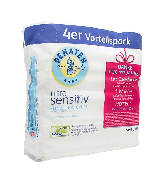 Penaten Ultra Sensitive Chusteczki 4x56szt