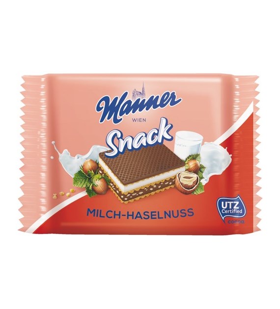 Manner Snack Milch-Haselnuss Wafelek 25g