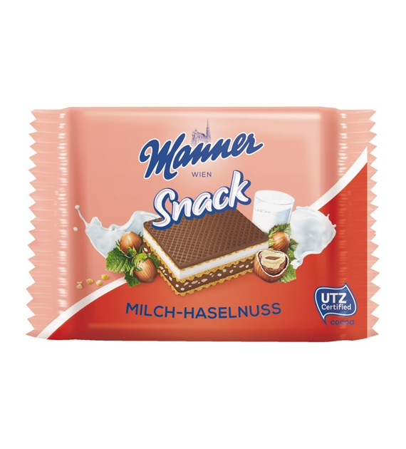 Manner Snack Milch-Haselnuss Wafelek 25g