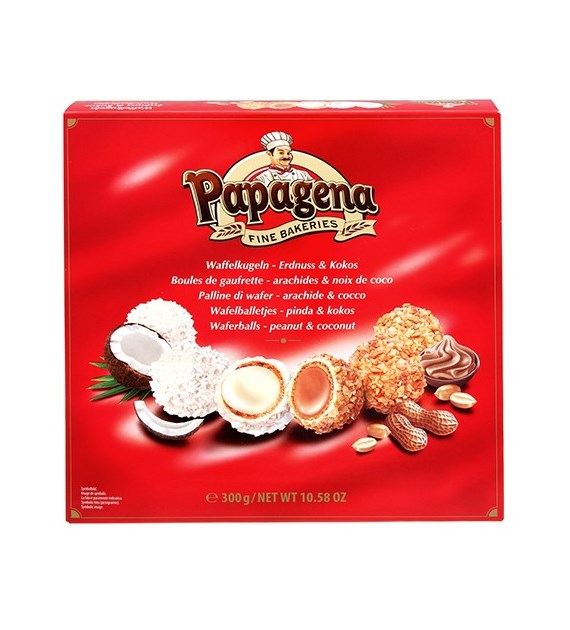 Papagena Waffelkugeln Erdnuss & Kokos 300g