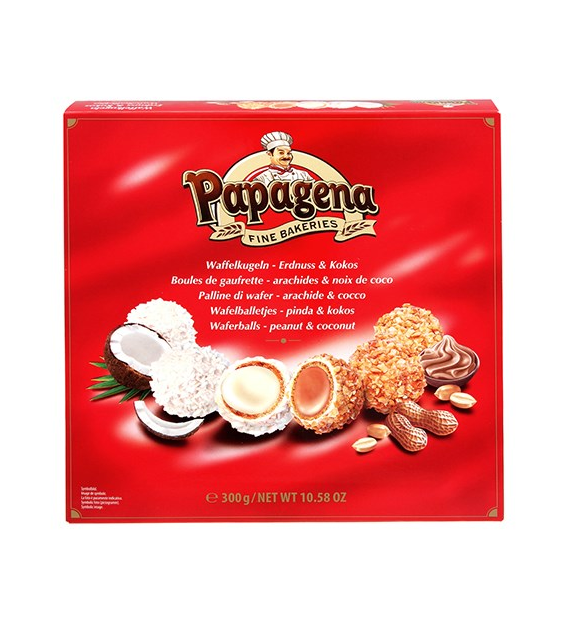 Papagena Waffelkugeln Erdnuss & Kokos 300g