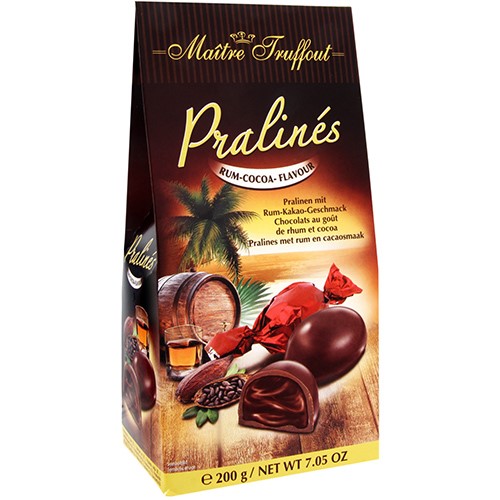 Maitre Truffout Pralines Rum-Kakao 200g/18