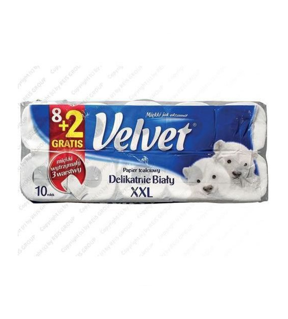 Velvet Delikatnie Biały Papier Toaletowy 8szt