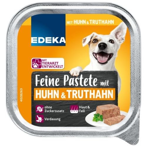 Edeka Feine Pastete Huhn Truthahn dla Psa 150g