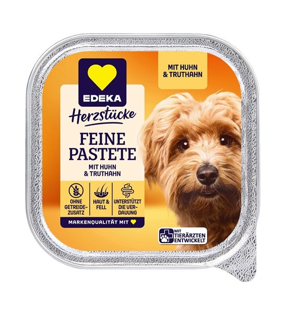 Edeka Feine Pastete Huhn Truthahn dla Psa 150g