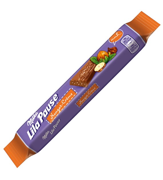 Milka Lila Pause Nougat Creme Baton 38g