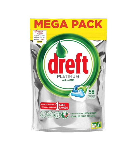Dreft Platinum All in One Tabs 58szt 864g