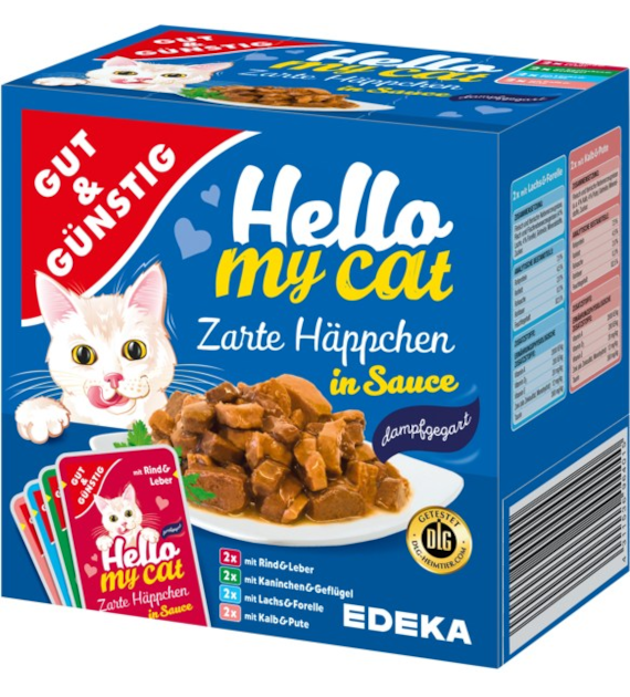 G&G Hello My Cat Zarte Happchen in Sauce 8szt 800g