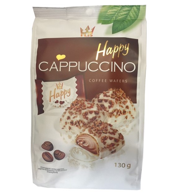 Flis Happy Cappuccino Coffe Wafers Wafelki 130g