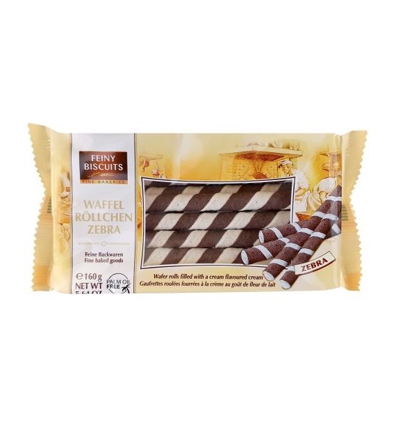 Feiny Biscuits Waffel Rollchen Rurki Zebra 160g