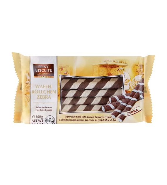 Feiny Biscuits Waffel Rollchen Rurki Zebra 160g