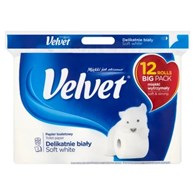 Velvet Delikatnie Biały Papier Toaletowy 12szt