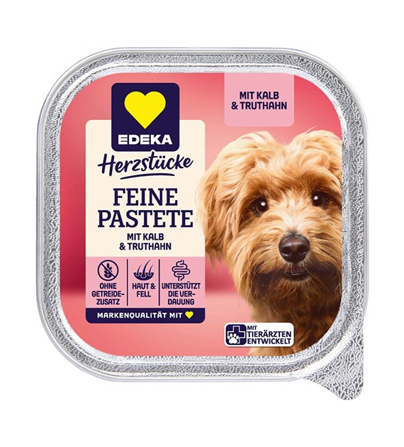 Edeka Feine Pastete Kalb Truthahn dla Psa 150g