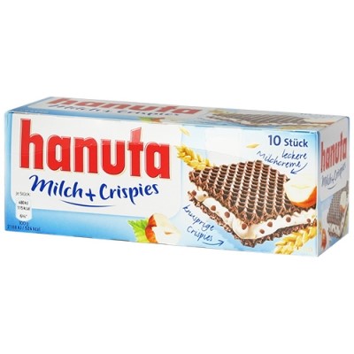 Hanuta Milch Crispies Wafelki 10szt 220g