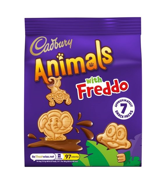 Cadbury Animals Ciastka 7 Bags 139g