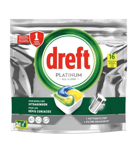 Dreft Platinum All in One Citron Tabs 16szt 238g