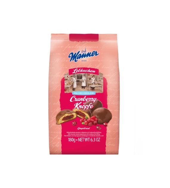 Manner Lebkuchen Cranberry Knopfe Pierniki 180g