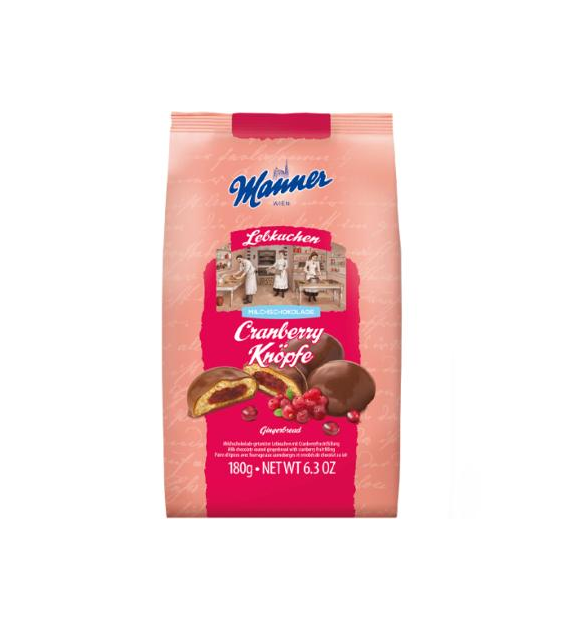 Manner Lebkuchen Cranberry Knopfe Pierniki 180g