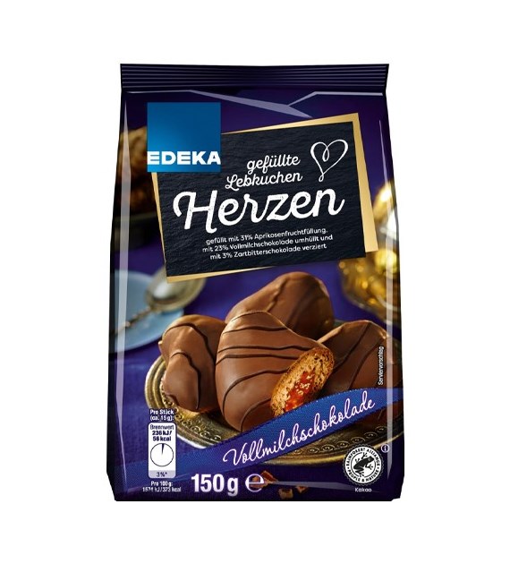 Edeka Gefullte Lebkuchen Herzen Vollmilch 150g