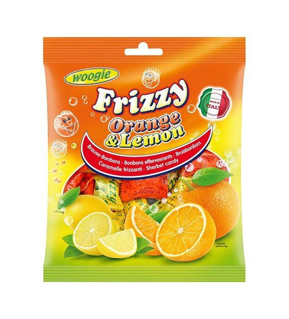 Woogie Frizzy Orange Lemon Cukierki 250g
