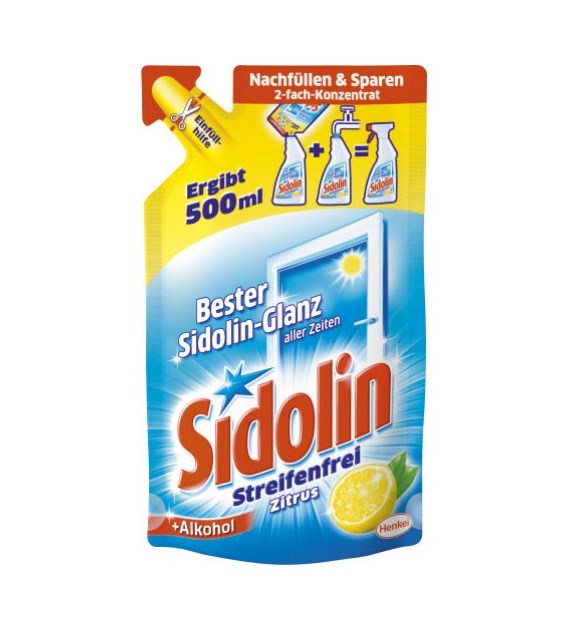 Sidolin Streifenfrei Zitrus do Szyb Zapas 250ml