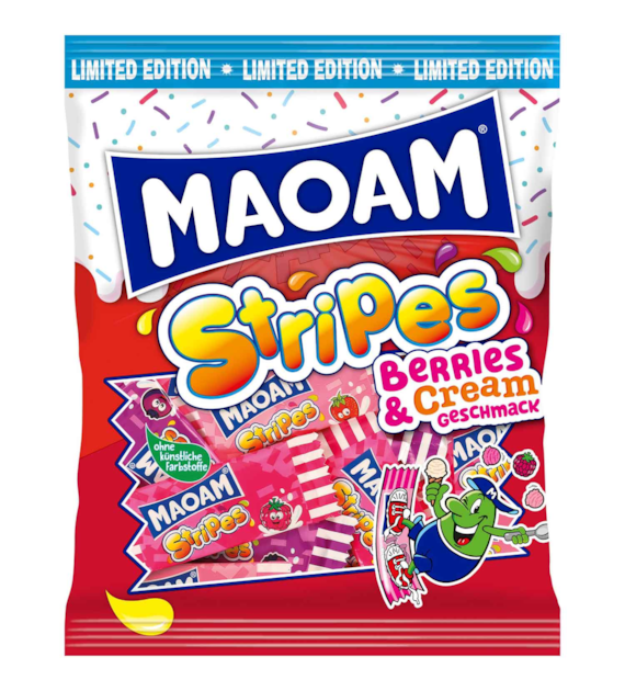 Maoam Stripes Berries&Cream 175g