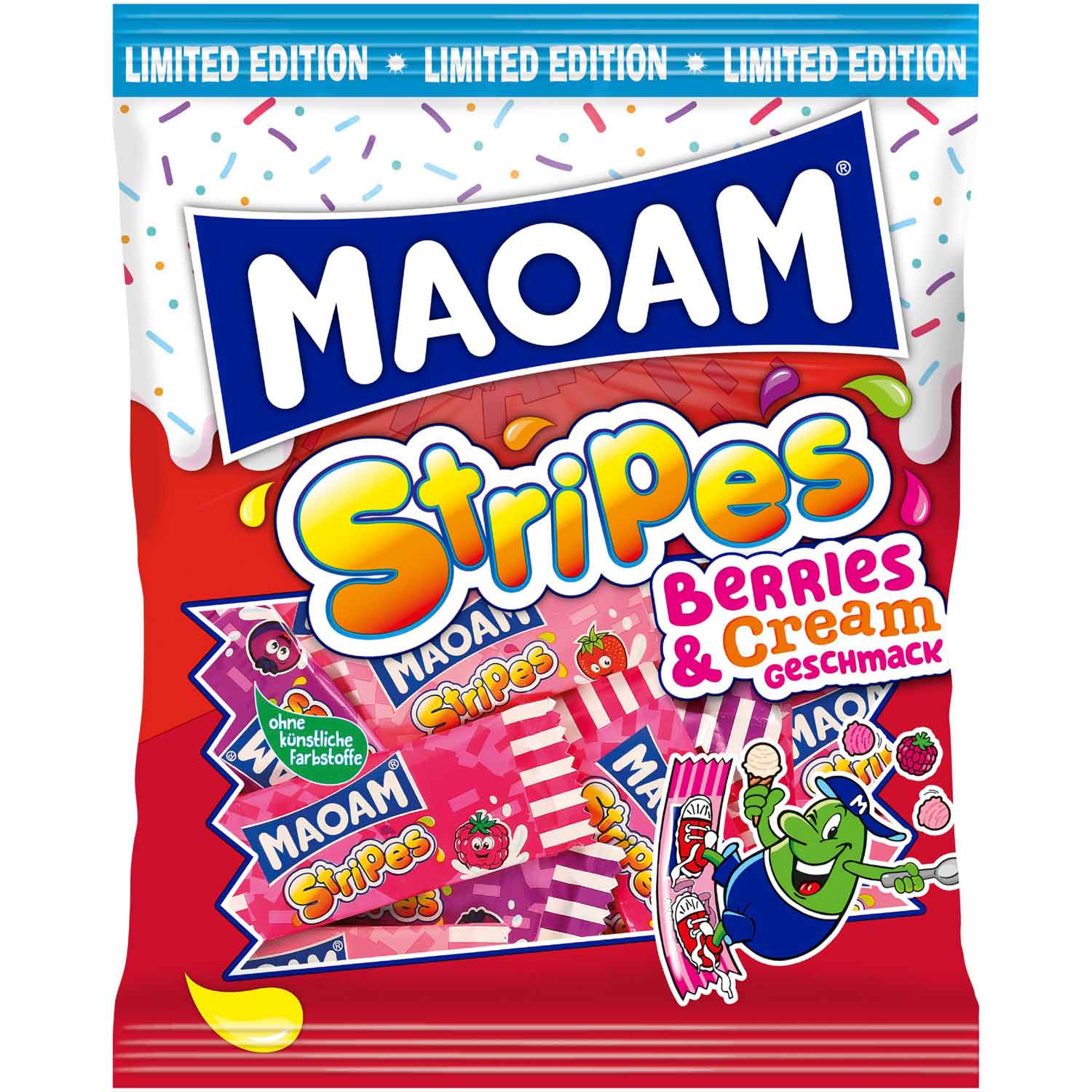 Maoam Stripes Berries&Cream 175g