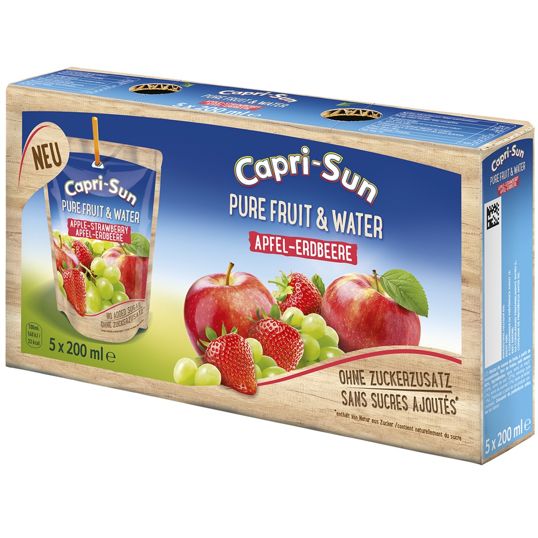 Capri Sun Pure Fruit & Water Apfel Erdbee 5x200ml