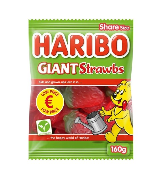 Haribo Giant Strawbs 160g