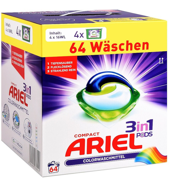 Ariel 3in1 Pods Color Caps 64p 1,7kg