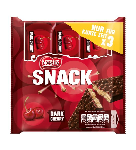 Nestle Snack Dark Cherry Batony 3szt 99g