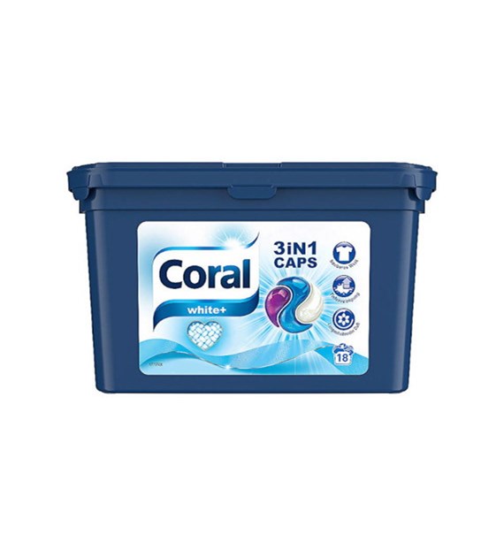 Coral 3in1 White+ Caps 18p 486g