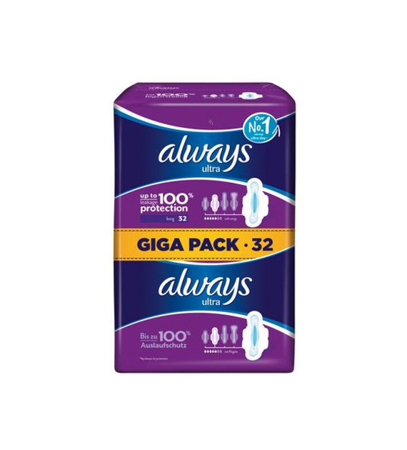 Always Ultra Long Taille Serviettes Podpaski 32szt