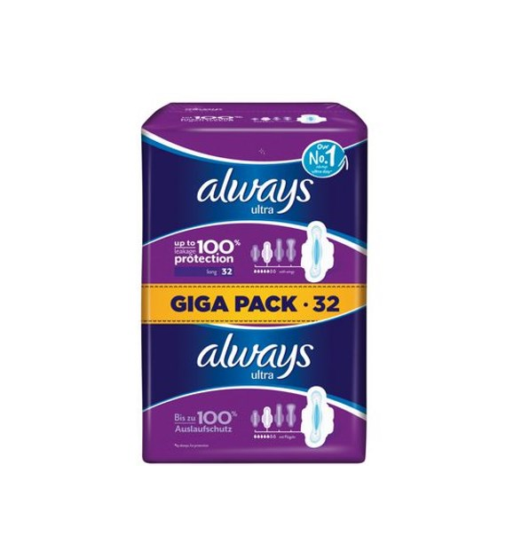 Always Ultra Long Taille Serviettes Podpaski 32szt