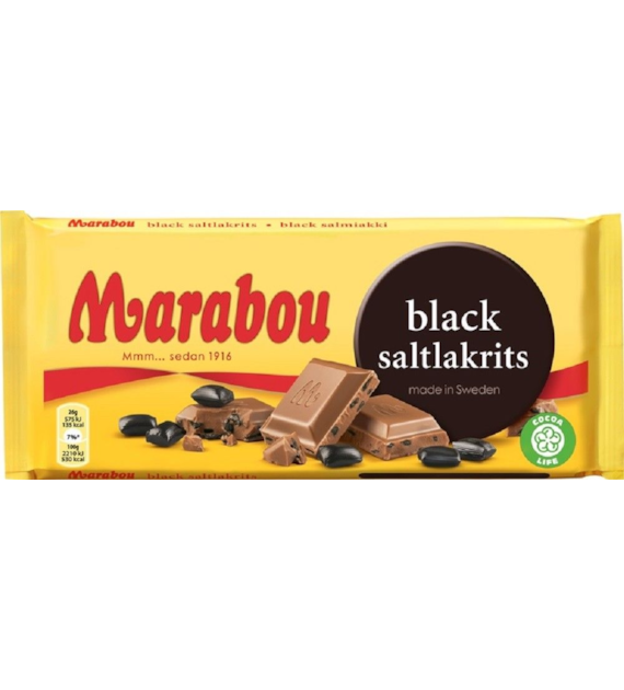 Marabou Black Saltlakrits Czekolada 180g