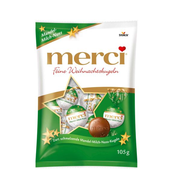 Merci Weihnachtskugeln Zart Mandel Milch Nuss 105g