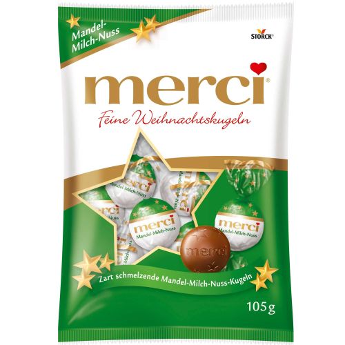 Merci Weihnachtskugeln Zart Mandel Milch Nuss 105g