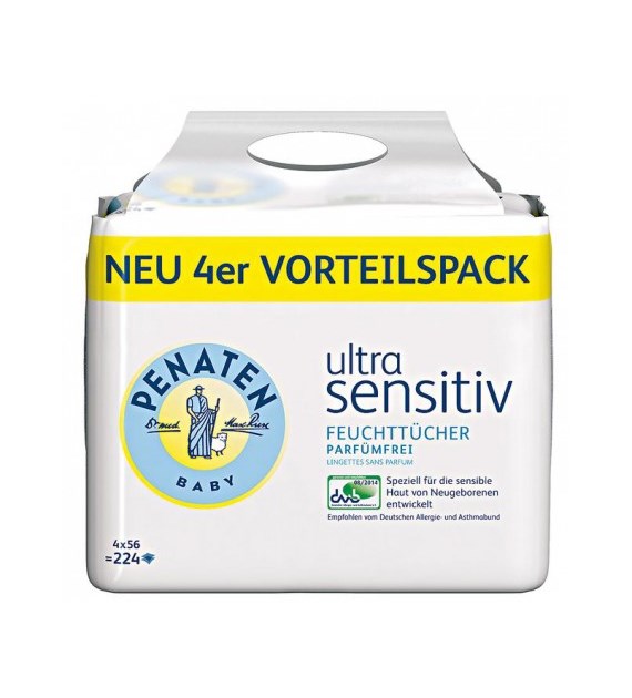 Penaten Ultra Sensitive Chusteczki 4x56szt 224szt