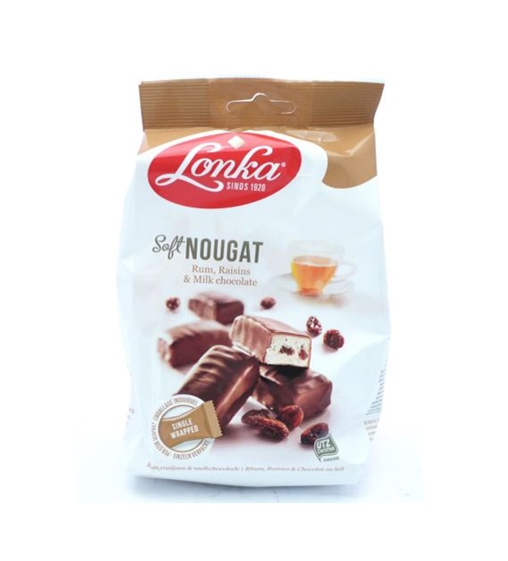 Lonka Soft Nougat Rum Raisins Milk Chocolate 132g