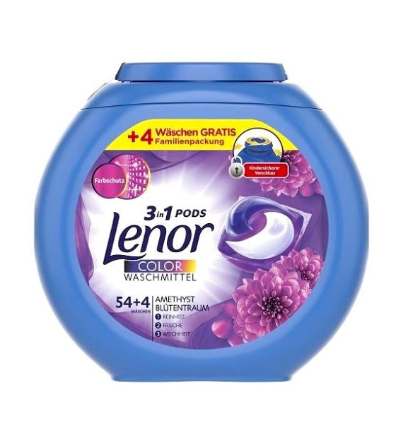 Lenor 3in1 Pods Color Amethyst 54+4p 1,5kg