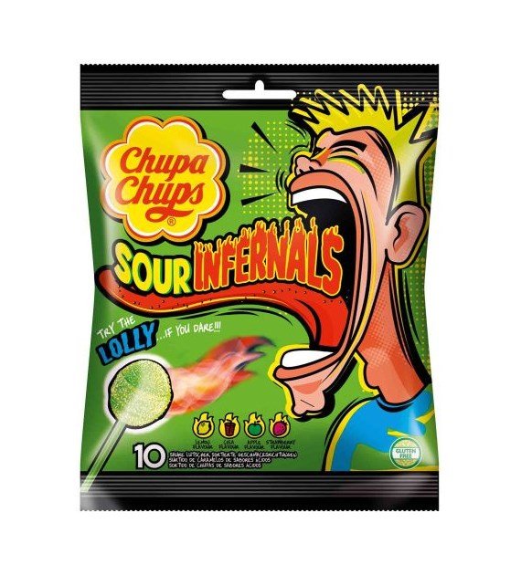 Chupa Chups Sour Infernals Lolly Lizaki 114g