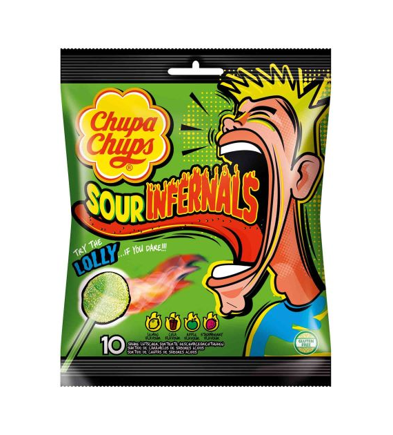 Chupa Chups Sour Infernals Lolly Lizaki 114g