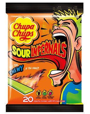 Chupa Chups Sour Infernals Chew Gumy 120g