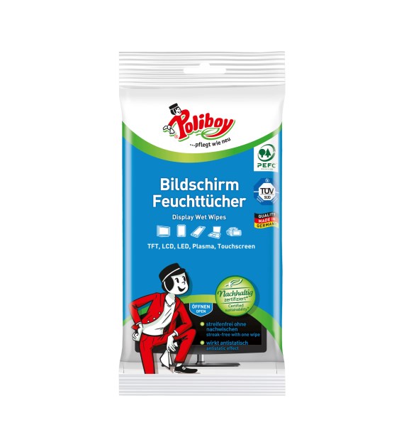 Poliboy Bildschirm Feuchttucher Chusteczki 30szt