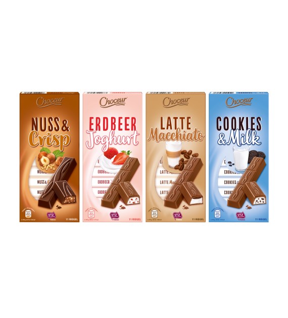 Choceur Cookies/Erdbeer/Latte/Nuss & Crisp 200g